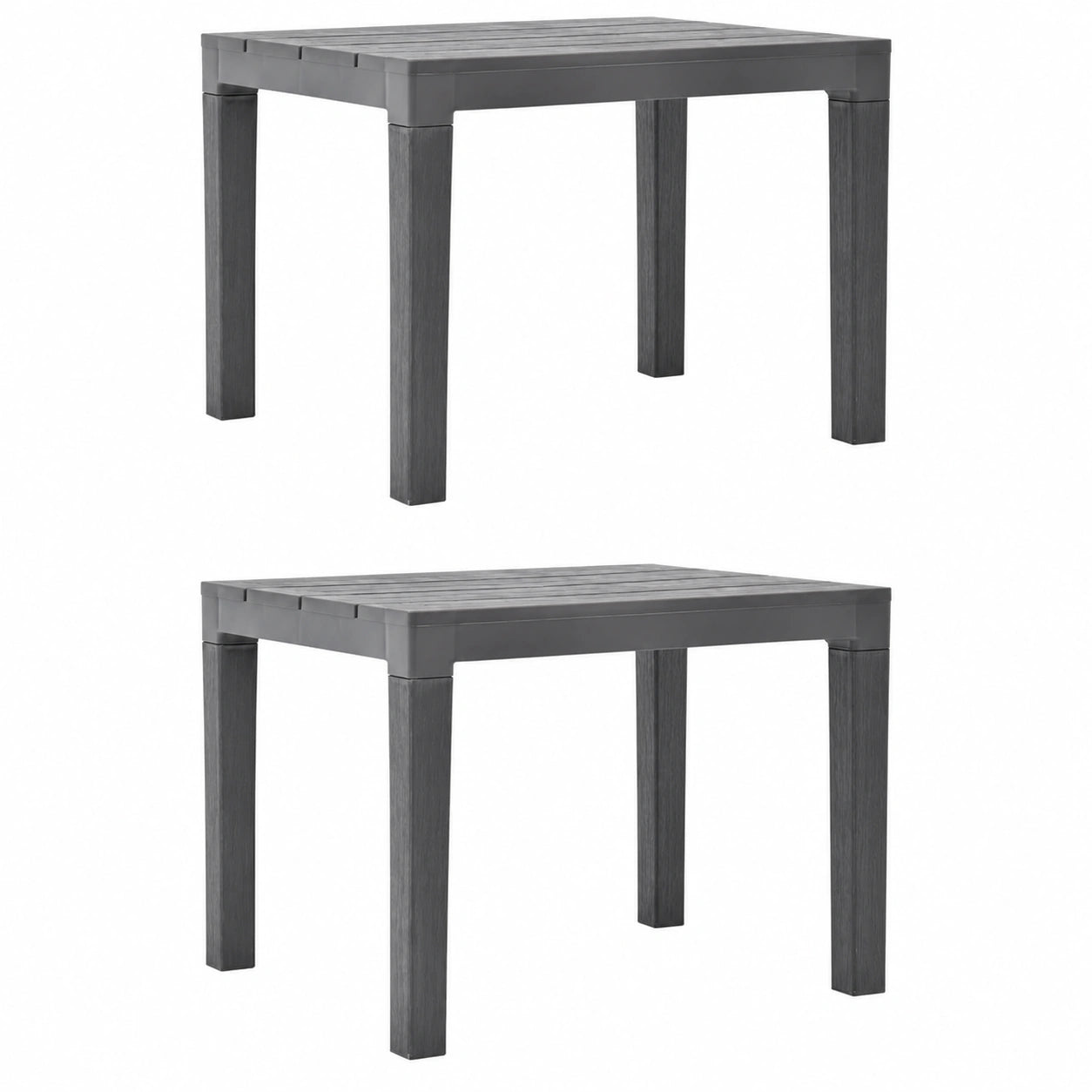 Gecheer 2er Set Gartenbänke aus Kunststoff, Moccafarben - Ideal für Garten, Park und Balkon