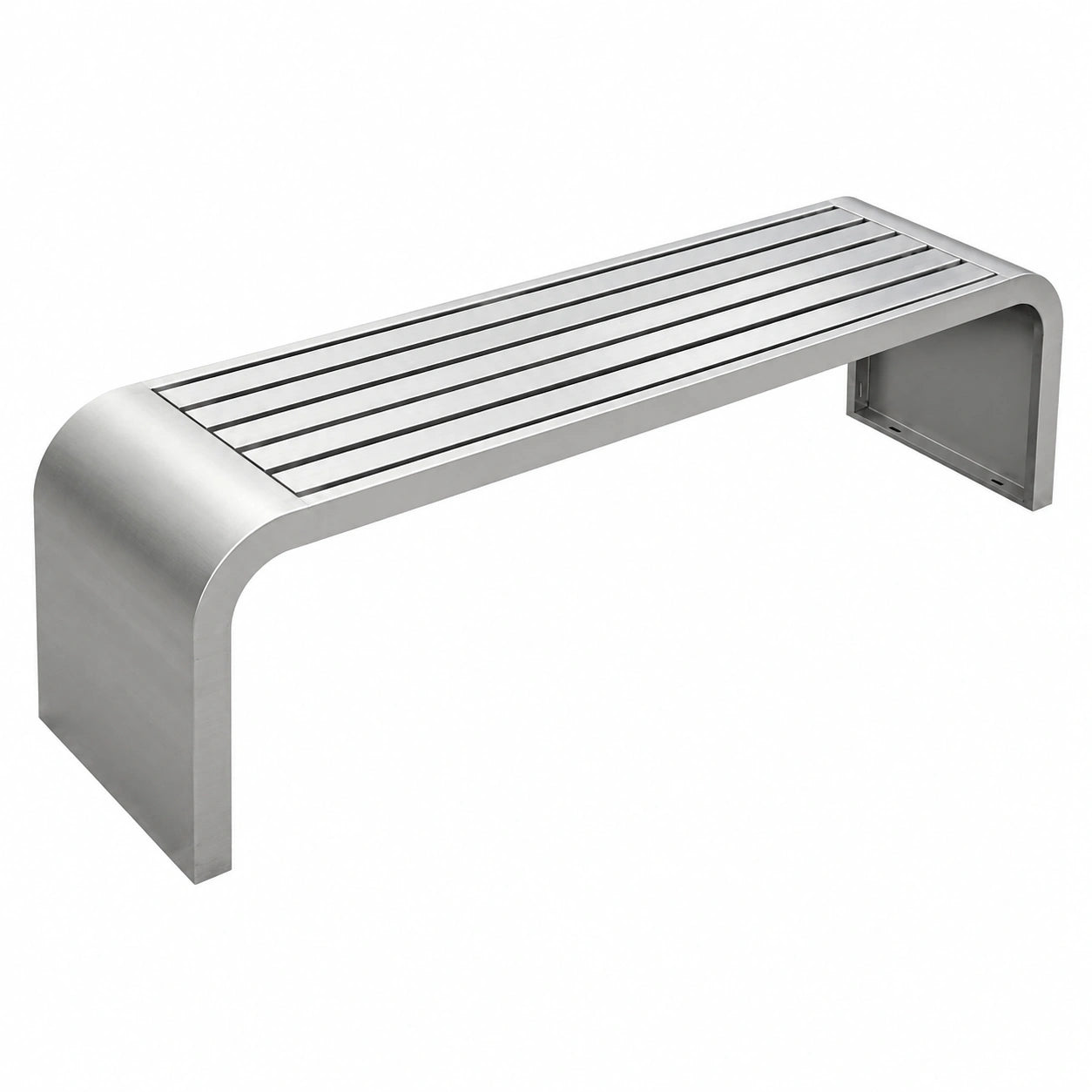 Wetterfeste Gartenbank aus Edelstahl für 2-4 Personen, Moderne Sitzbank ohne Rückenlehne, Ideal für Balkon, Terrasse und Garten, Belastbar bis 500kg, Größe: 150x40x42cm, Farbe: Natur