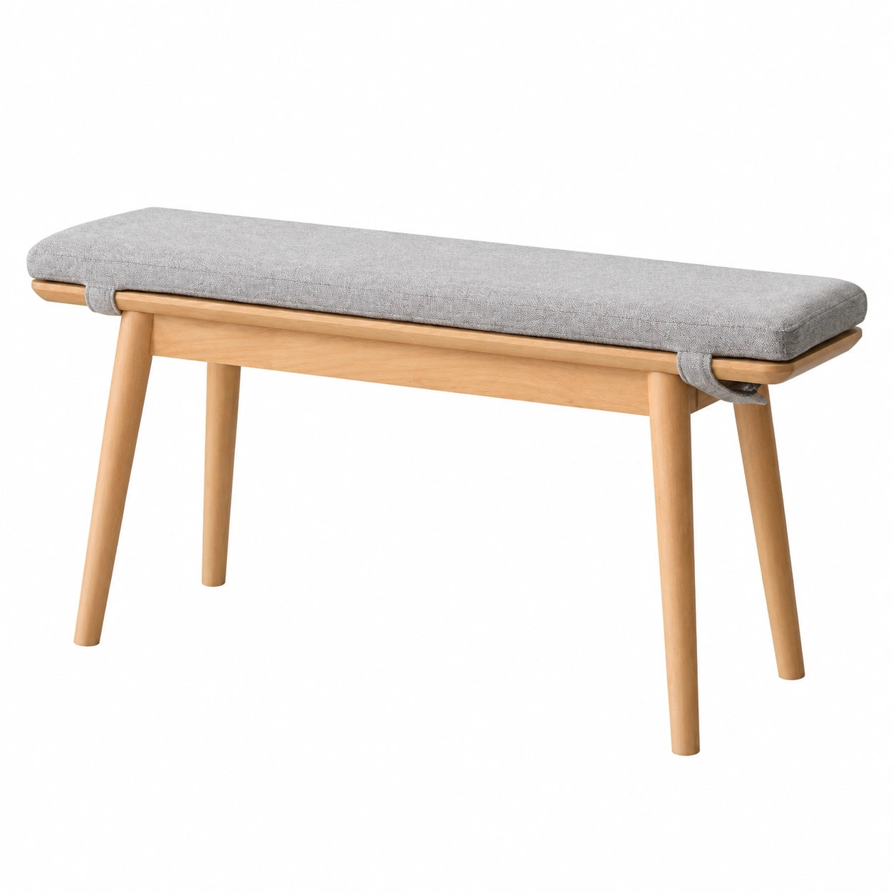 Nordische Polsterbank für Schlafzimmer und Esszimmer, Grauer Hocker, 120x28x42 cm