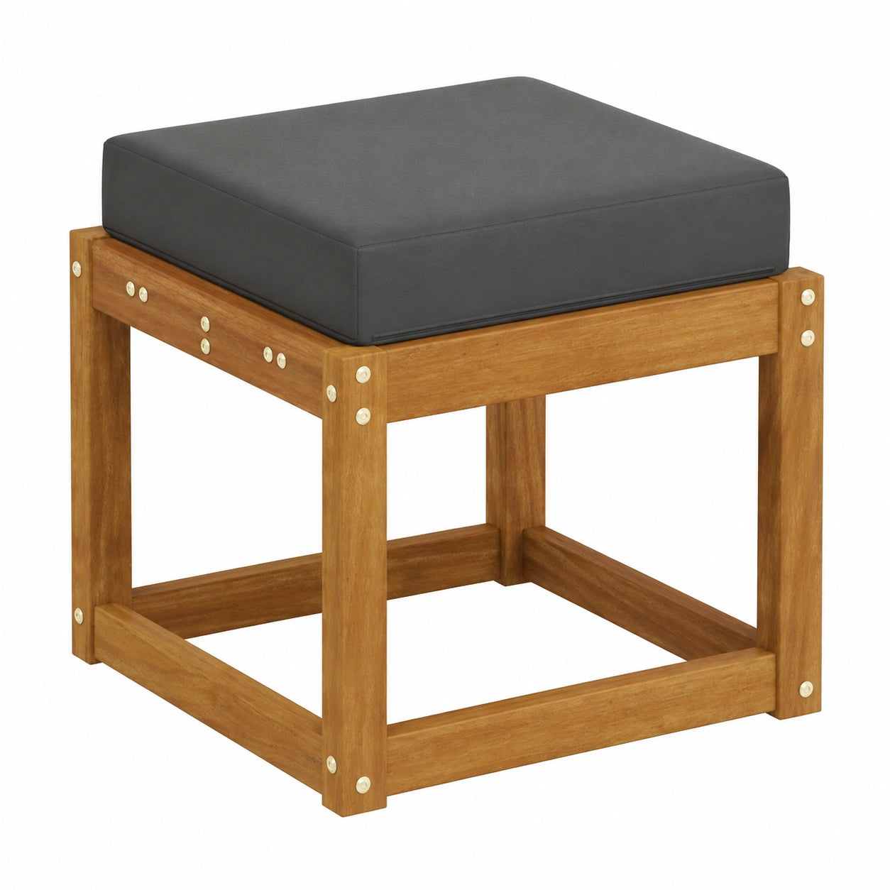 Moderner Fußhocker für Terrasse und Balkon, naturgrau, 43 x 43 x 37 cm