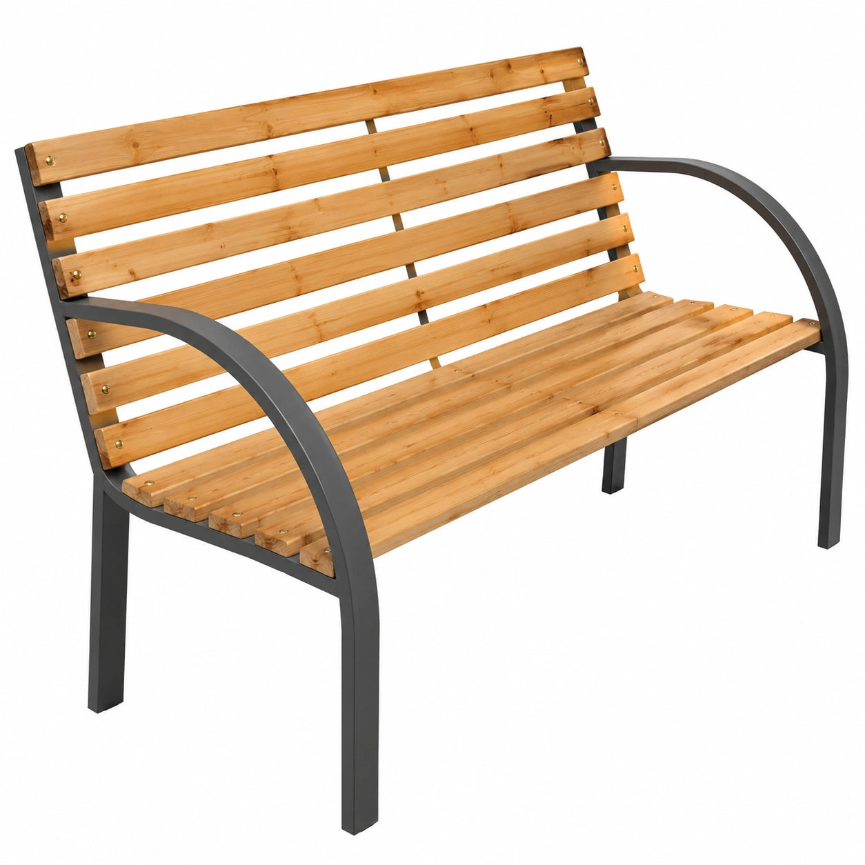Gecheer Outdoor Gartenbank 112 cm aus Massivem Tannenholz, Ideal für Park, Balkon, und Terrasse