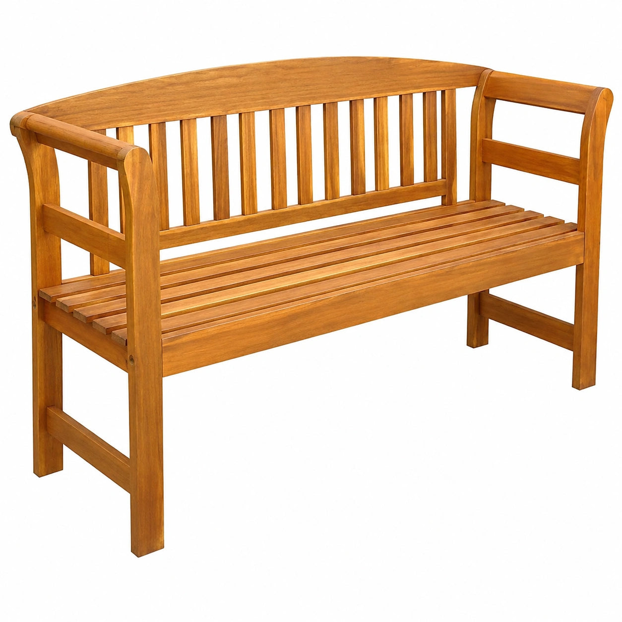 Gartenbank 157 cm aus Akazienholz, Sitzbank für Terrasse und Balkon