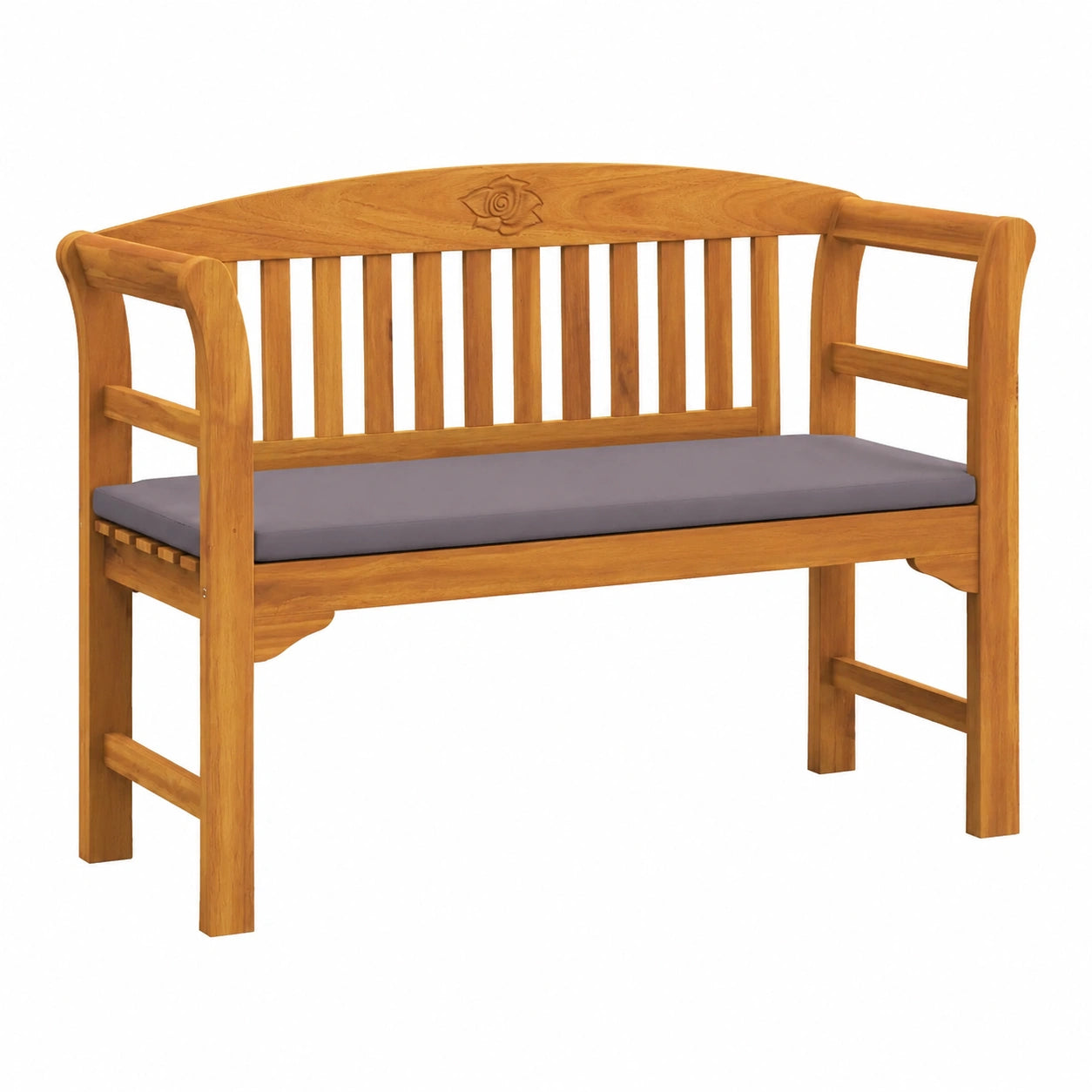 Akazienholz Gartenbank mit Ölfinish, 114 x 46 x 82,5 cm, für Balkon und Park