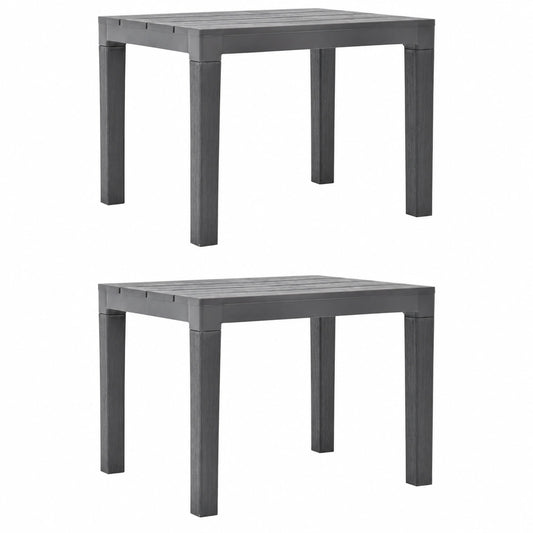 Gecheer 2er Set Gartenbänke aus Kunststoff, Moccafarben - Ideal für Garten, Park und Balkon