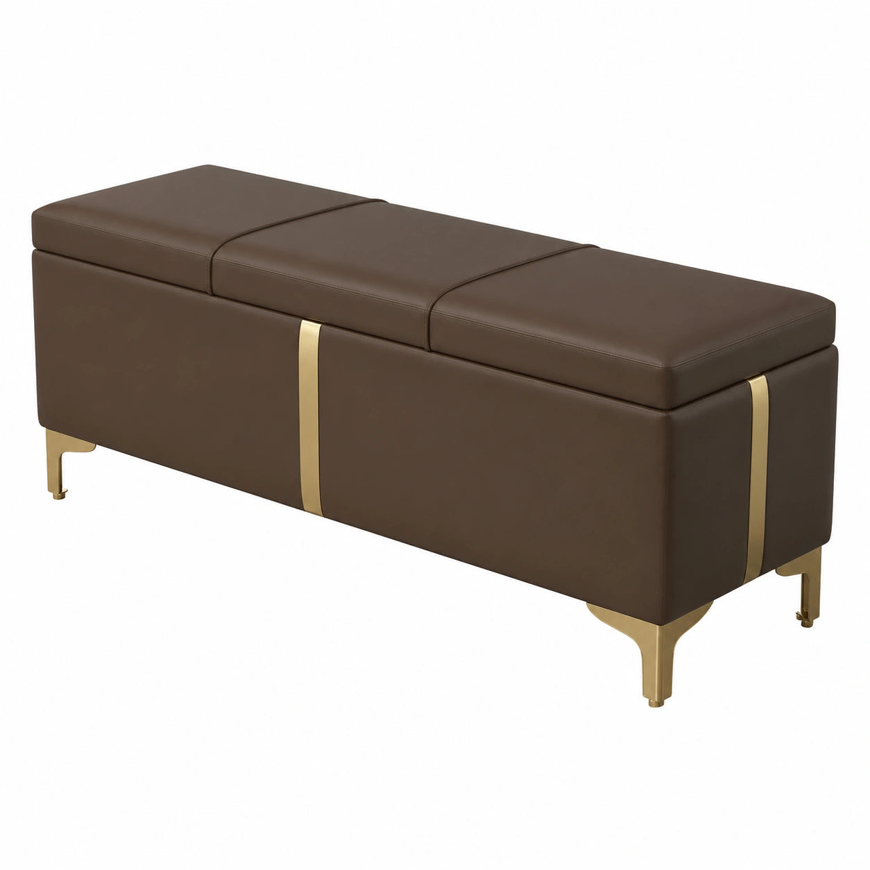Stilvolle Aufbewahrungstruhe & Sitzbank, 60 cm, vielseitiger brauner Organizer für Zuhause & Büro