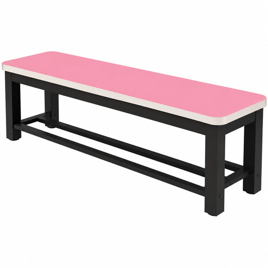 Pinkfarbene Sitzbank für Flur, Bad und Fitnessstudio, 120 x 30 x 45 cm, ideal als Dekor in Restaurant und Einkaufszentrum