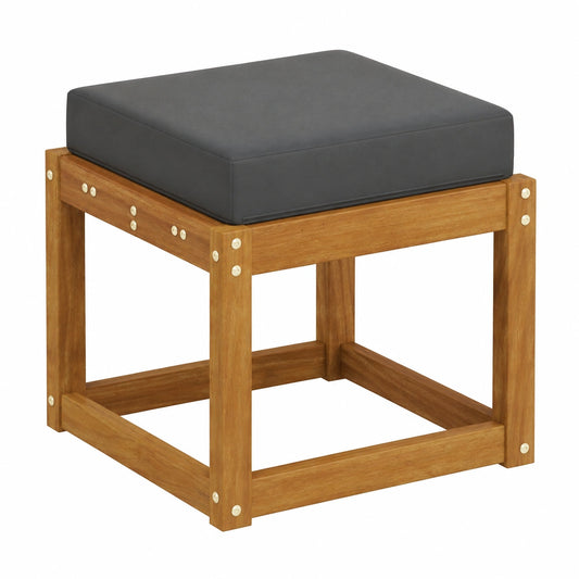 Moderner Fußhocker für Terrasse und Balkon, naturgrau, 43 x 43 x 37 cm