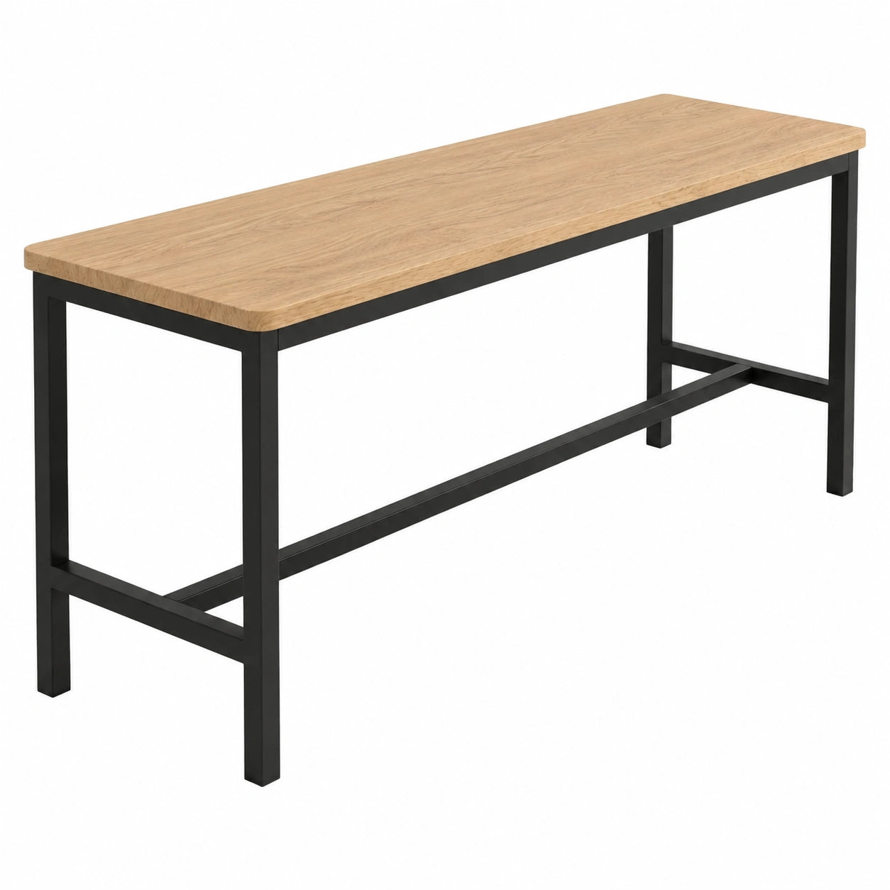 Holzbank Eiche mit Metallgestell, 97x32 cm, Esszimmer- und Flur Sitzmöbel