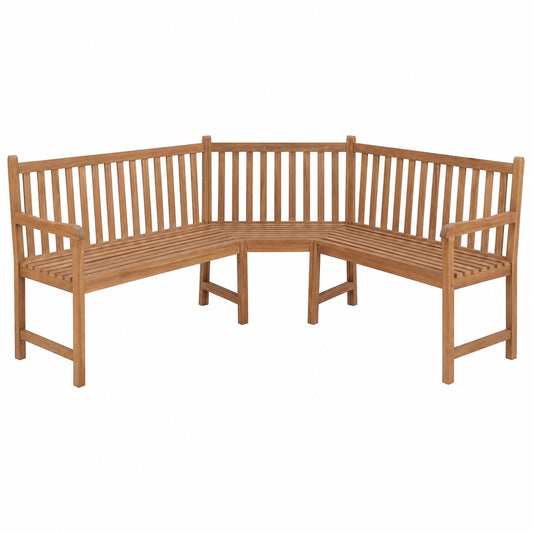 Teakholz Garten-Eckbank 185x185x90 cm, Massivholz Sitzbank für Balkon und Park