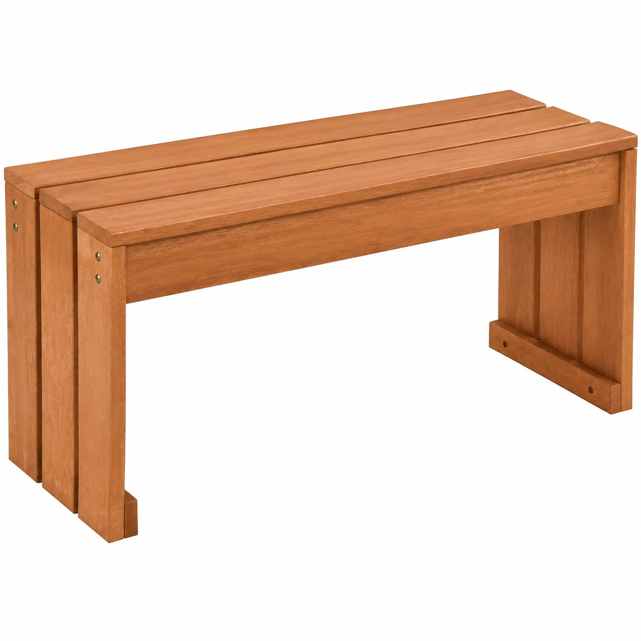 Robuste Holzbank für Garten und Terrasse, vielseitig nutzbar, 2-Sitzer, Natur, 90 x 30 x 44 cm