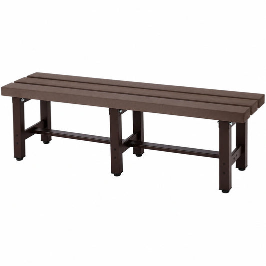 Robuste Gartenbank aus Alu und WPC, 150 cm, Braun – Wetterfeste Parkbank für Balkon und Garten