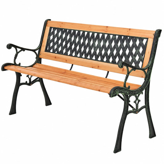 Gecheer Holz-Sitzbank für Garten 122 cm, Park- und Balkonbank