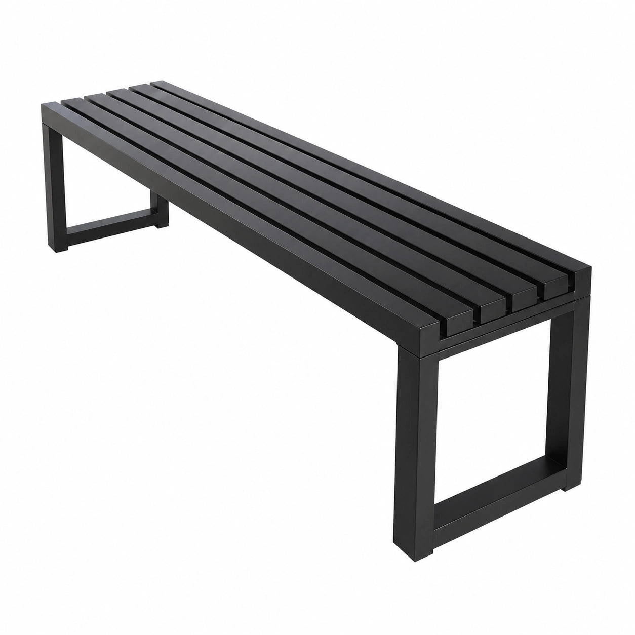 Wetterfeste Gartenbank, Einfacher Aufbau, Wasserdicht und Stabil, Langlebige Terrassenmöbel (Schwarz, 100x40x45 cm)