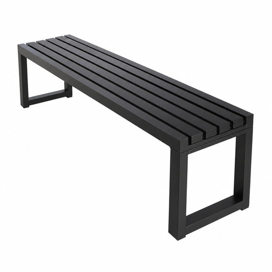 Wetterfeste Gartenbank, Einfacher Aufbau, Wasserdicht und Stabil, Langlebige Terrassenmöbel (Schwarz, 100x40x45 cm)