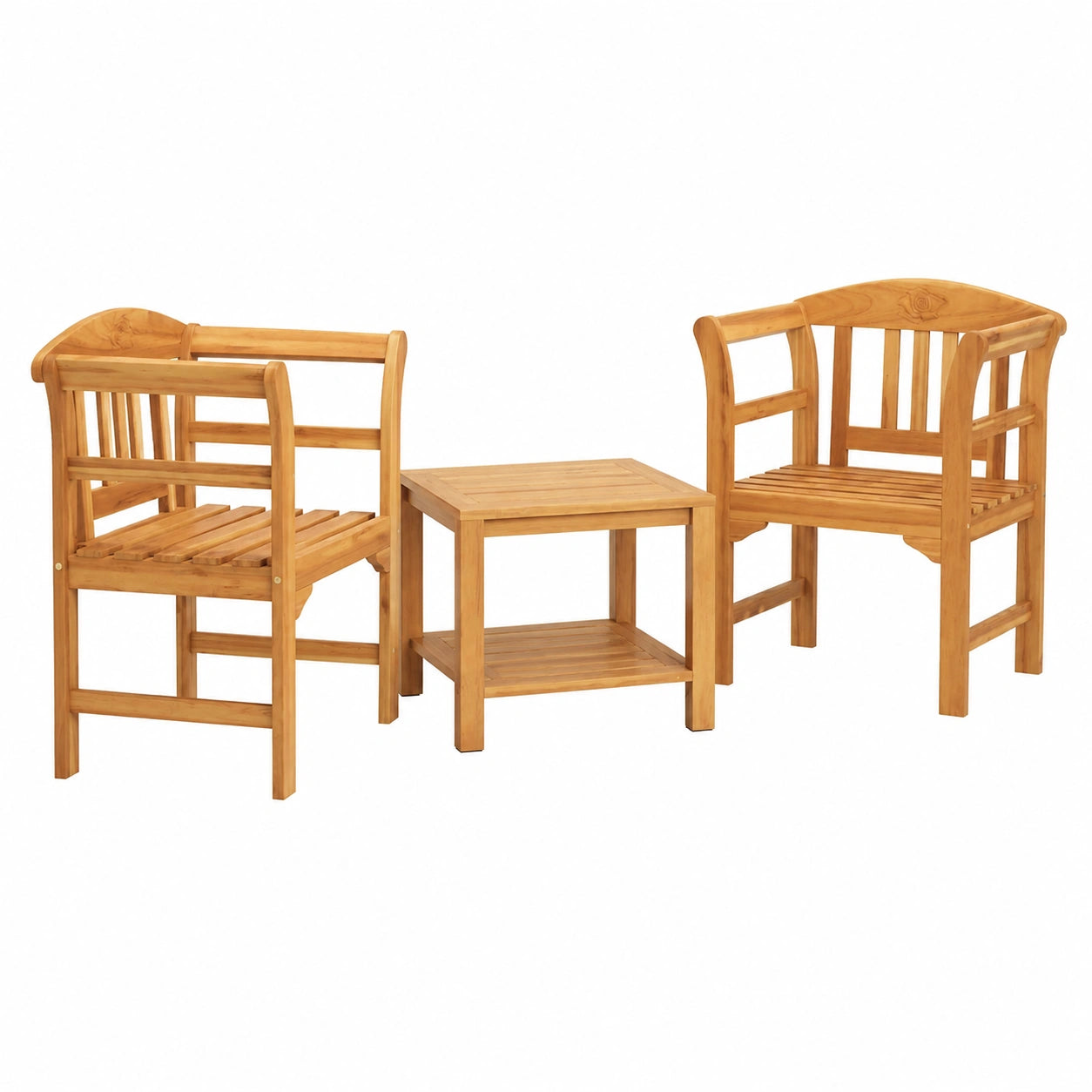 Akazie Massivholz Bank mit Ölfinish, 68,5x46x82,5 cm, Outdoor Gartenmöbel