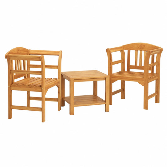 Akazie Massivholz Bank mit Ölfinish, 68,5x46x82,5 cm, Outdoor Gartenmöbel