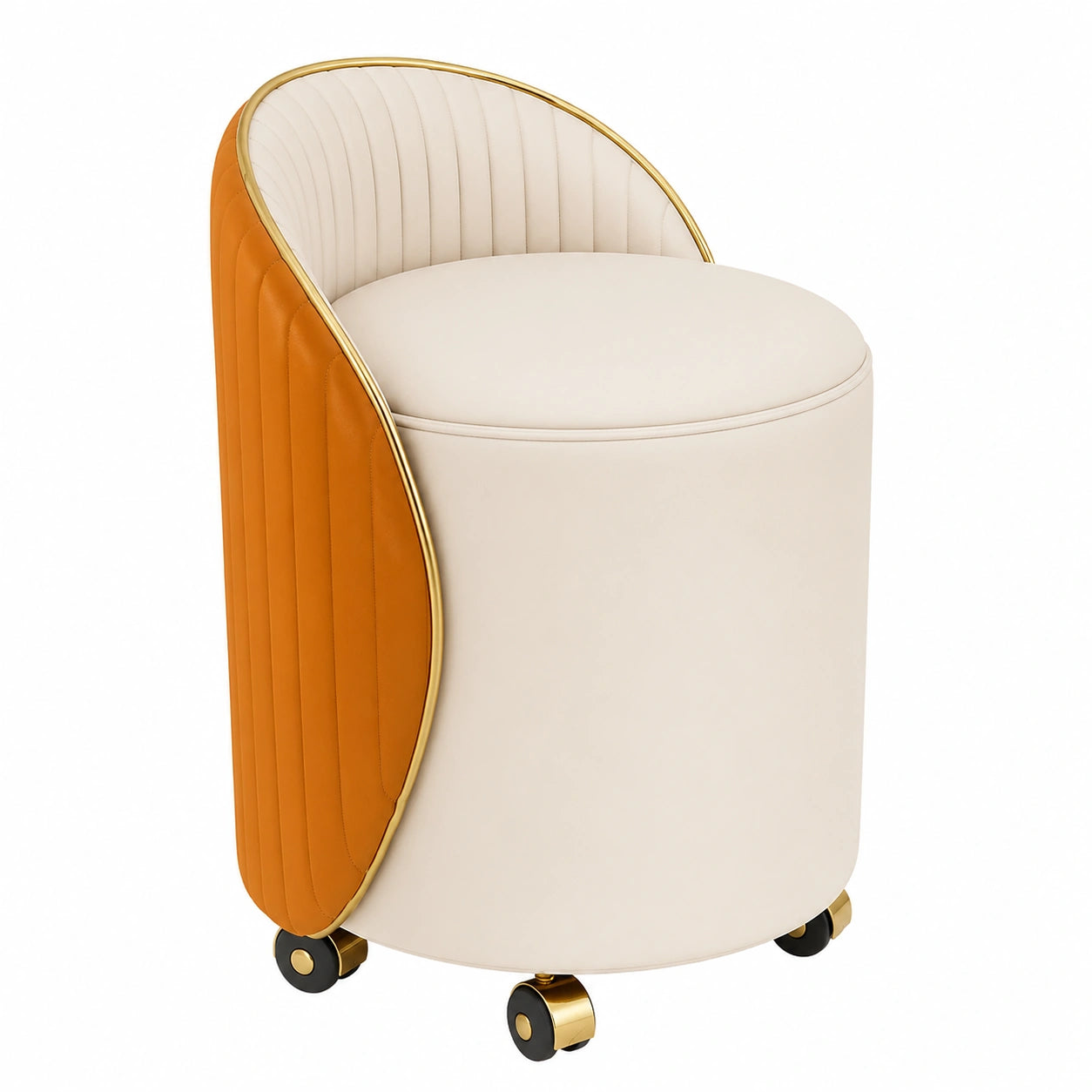 Verstellbarer Kosmetikstuhl mit Rollen und Stauraum für das Ankleidezimmer, multifunktionaler Hocker im platzsparenden Design