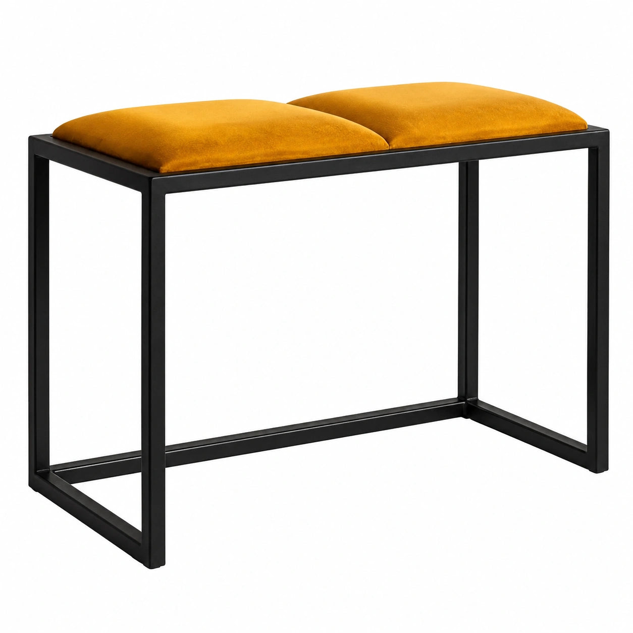 Schwarze Sitzbank im Loft-Stil, 64,5 cm - Handgefertigte Flurbank