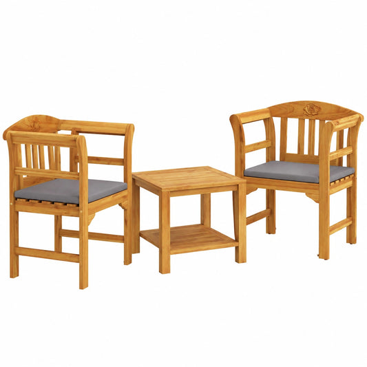 Gartenbank Akazienholz mit natürlichem Ölfinish, 68,5 x 46 x 82,5 cm, für Balkon und Park