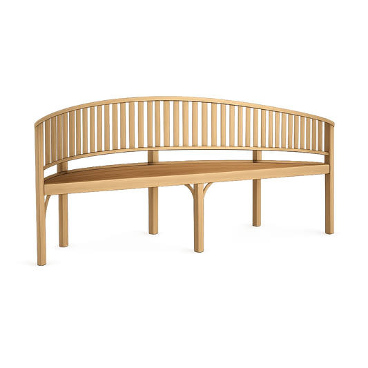 Teakholz Gartenbank 180 cm – Bananenform für Park und Balkon